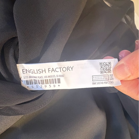 NWT new medium Anthropologie English Factory color block dress black white mod - Picture 9 of 16